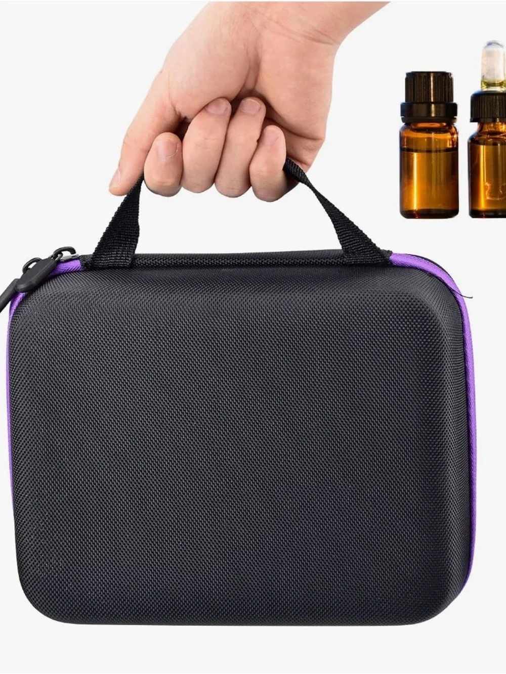 Protective black and Purple essential oil case
